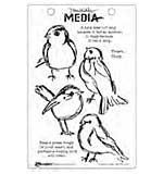 SO: Dina Wakley Media Cling Stamps 6x9 - Scribbly Birds