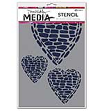 SO: Dina Wakley Media Stencils 6x9 - Pebble Heart