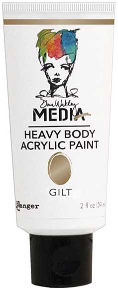 SO: Dina Wakley Media Heavy Body 2oz Metallic Acrylic Paints - Gilt
