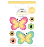 Doodlebug Doodle-Pops 3D Stickers - Fancy Flutters, Hello Again