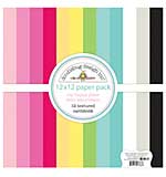 Doodlebug Design My Happy Place 12x12 Inch Textured Cardstock Solid Paper Pack (7388)