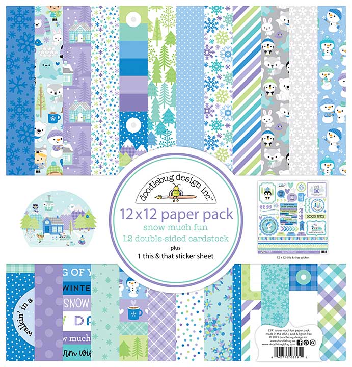 Doodlebug Design Snow Much Fun 12x12 Inch Paper Pack (8391)