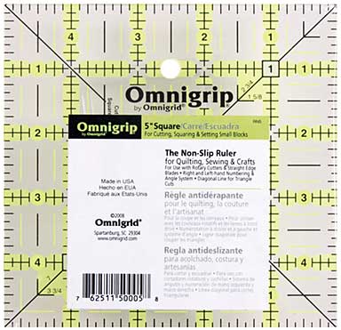 SO: Omnigrip Non-Slip Quilters Ruler - 5x5