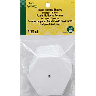 SO: Dritz Quilting Paper Piecing Hexagon - 1.5inch 100pk