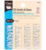 SO: Dritz Hooks and Eyes 20pk - White Size 1 and 2