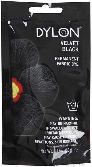 SO: Dylon - Velvet Black, Permanent Fabric Dye (1.75oz)