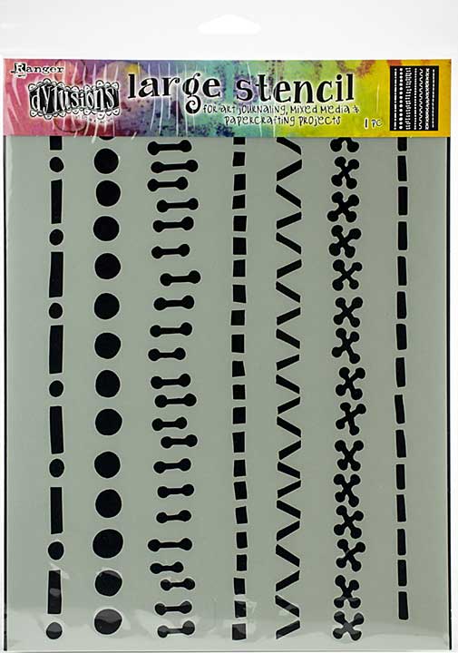 SO: Dyan Reaveley\'s Dylusions Stencils 9x12 -  A Stitch In Time