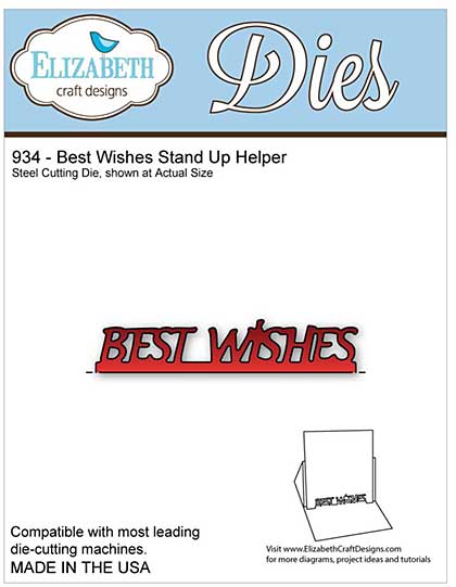 Elizabeth Craft Metal Die - Best Wishes Stand Up Helper