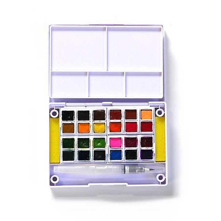 Elizabeth Craft Designs - Watercolor Palette Set (24 Colours with Water Brush)