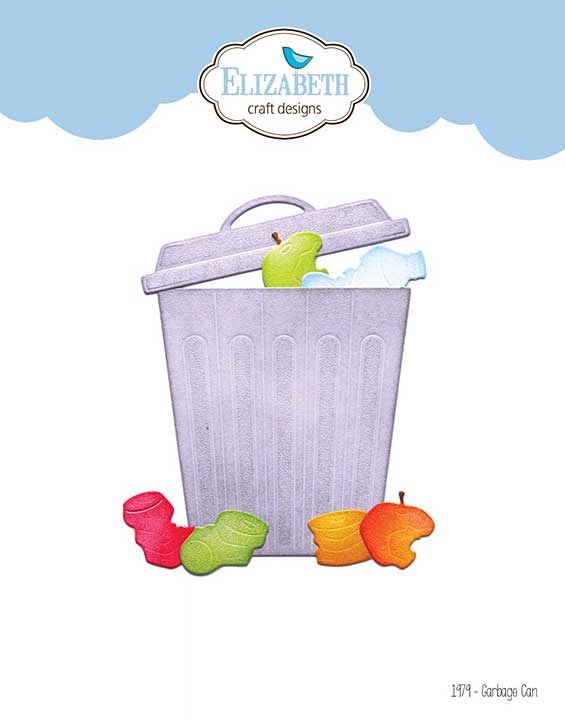 SO: Elizabeth Craft Designs - Garbage Can - Rubbish Bin and Accessories - Die Set (Joset Monster Party)