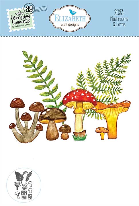 SO: Elizabeth Craft Designs - Mushrooms & Ferns Cutting Dies (Splendid Season)