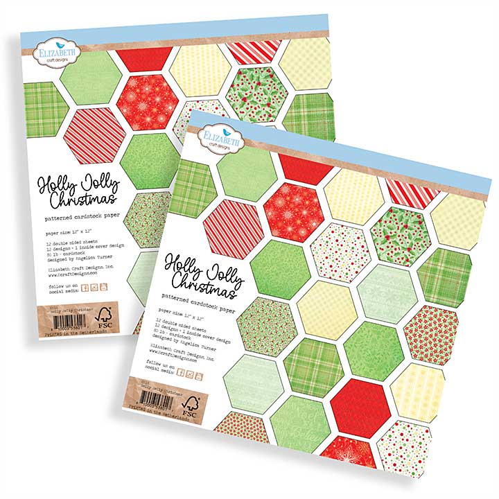 Elizabeth Craft Designs - Holly Jolly Christmas Paper Pad  Double Pack (2 x 12x12 Paper Pads) (Seasonal Classics)