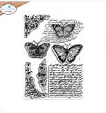 Elizabeth Craft Designs - Butterflies and swirls Stamp Set (Evening Rose)