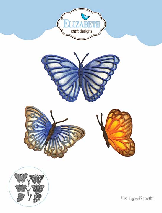 Elizabeth Craft Designs - Layered Butterflies  Cutting Dies (Evening Rose)