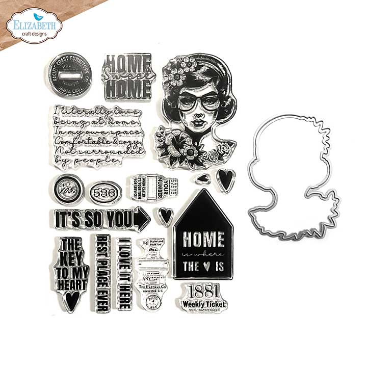 Elizabeth Craft Designs - Frida at Home Stamp and Die set Stamp & Die Set (Favourite Humans)