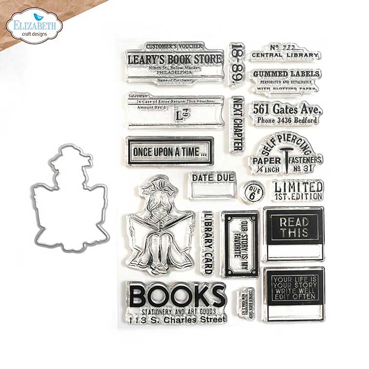 Elizabeth Craft Stamp And Die Set - The Bookstore (La Dolce Vita)