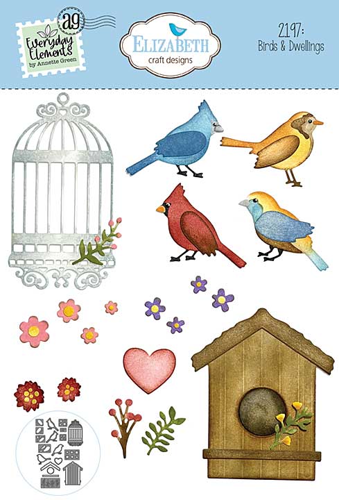 Elizabeth Craft Designs - Birds & Dwellings Cutting Dies (Whispers of Nature)