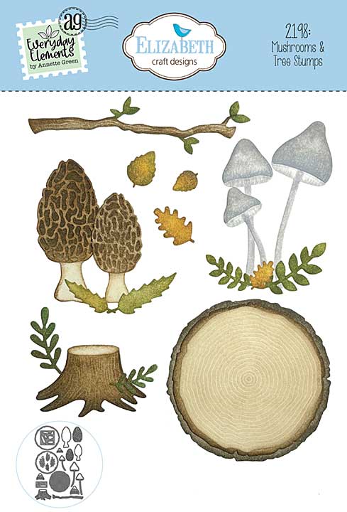 Elizabeth Craft Designs - Mushrooms & Tree Stumps Cutting Dies (Whispers of Nature)