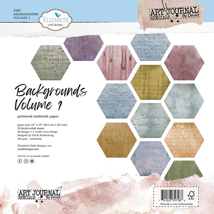 Elizabeth Craft Designs - Backgrounds Volume #1 SINGLE Pack (1 x 12x12 Paper Pad) (Mr & Mrs)