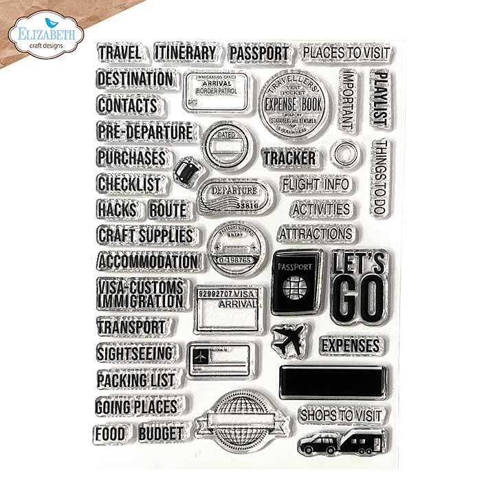 Elizabeth Craft Designs - Travel Journal Stamp Set (Once in a Lifetime)