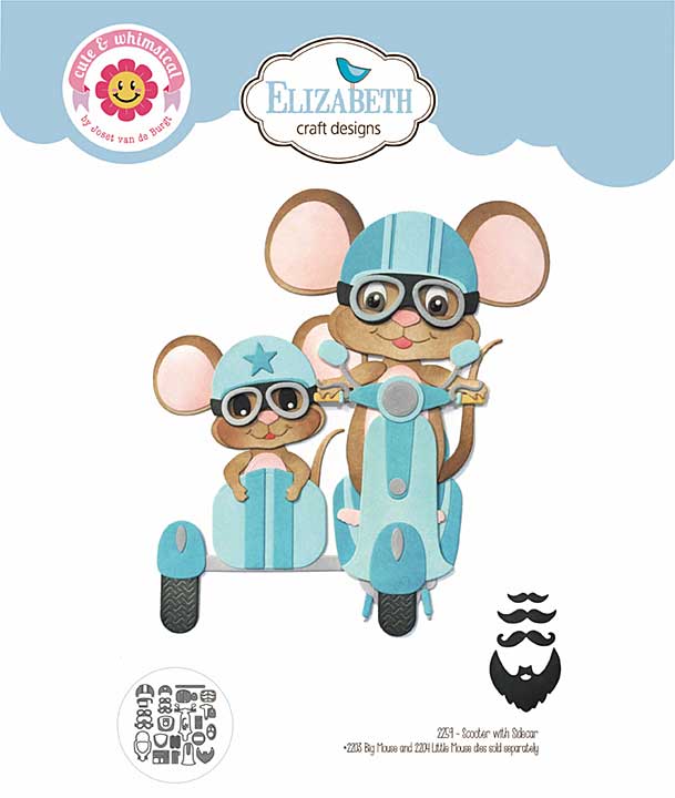 Elizabeth Craft Designs - Scooter with sidecar Cutting Dies (Good Times)