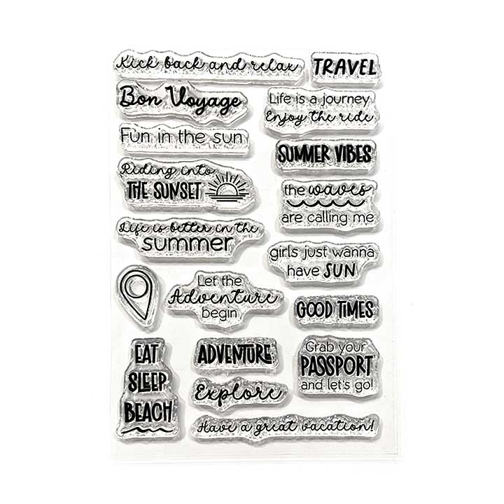 SO: Elizabeth Craft Designs - Summer Travel Sentiments Stamp Set (Good Times)