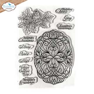 Elizabeth Craft Designs - Festive Holly Sentiments Stamp Set (Festive Holly)
