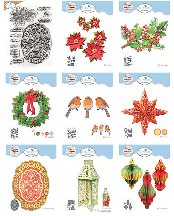 SO: Elizabeth Craft Designs - Festive Holly Collection (Die and Stamp Bundle)
