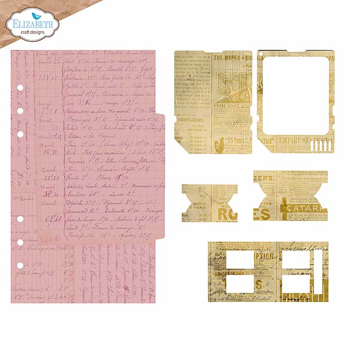 PRE: WC25 Elizabeth Craft Designs - Page with large tab 2 Cutting Dies (Botanical Blend)