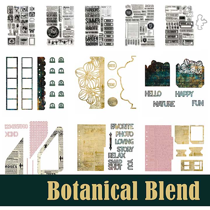PRE: WC01 Elizabeth Craft Designs -  Botanical Blend FULL COLLECTION (Stamp and Die Sets Collection)