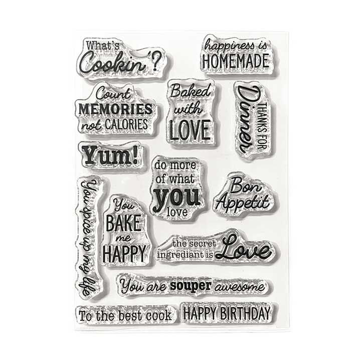 Elizabeth Craft Designs - In the kitchen Sentiments Stamp Set (Living it Up)