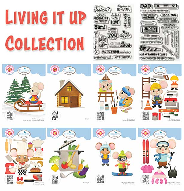 PRE: Elizabeth Craft Designs - Living it Up COLLECTION (Stamps and Dies)