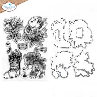 Elizabeth Craft Designs - Deck the halls Stamp and Die Set Stamp & Die Set (Golden Season)