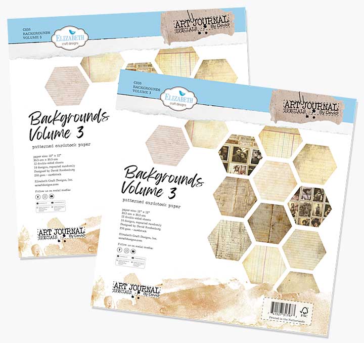 SO: PRE: Elizabeth Craft Designs - Backgrounds Volume #3 DOUBLE Pack (2 x 12x12 Paper Pad) (Golden Season)