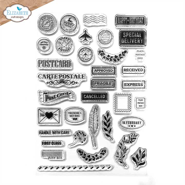 SO: Elizabeth Craft Designs - Postcard Parts Stamp Set (Romantic Revival)