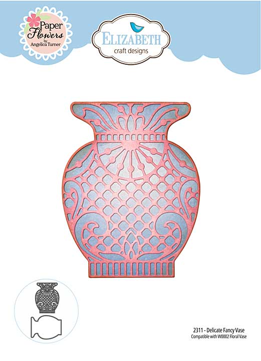 Elizabeth Craft Designs - Delicate Fancy Vase Cutting Dies (Bohemian Rose)