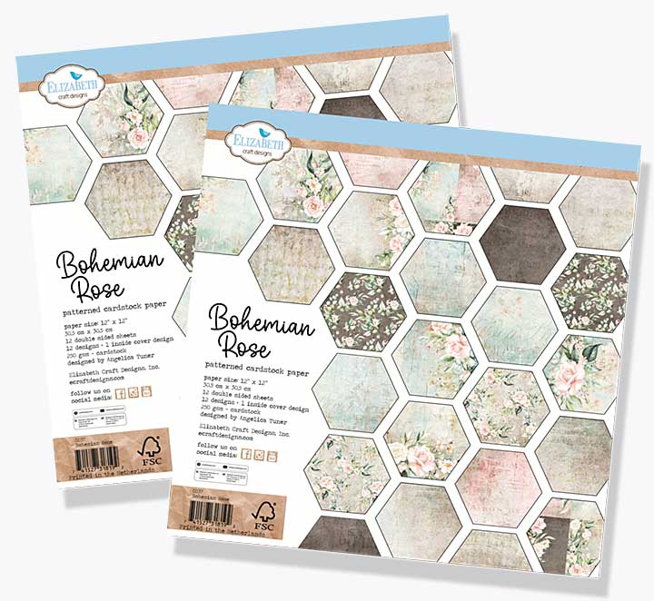 Elizabeth Craft Designs - Bohemian Rose DOUBLE Pack (2 x 12x12 Paper Pad)