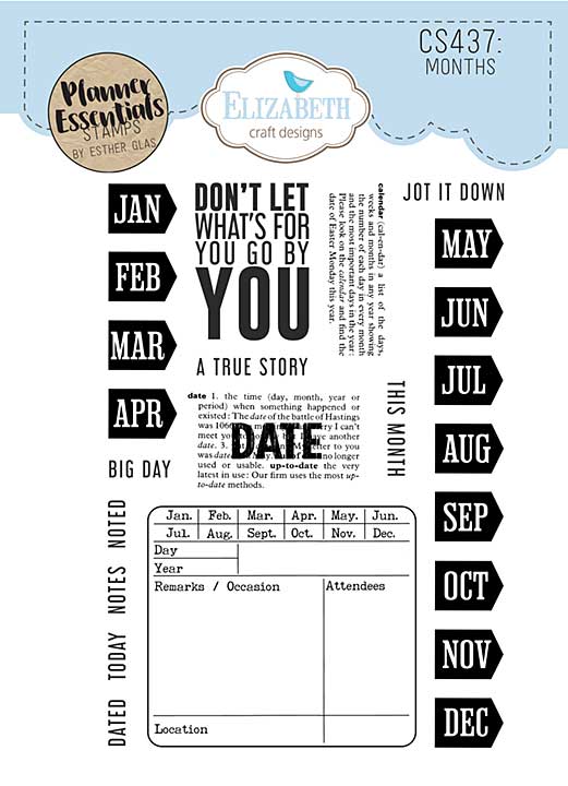 Elizabeth Craft Designs - Months Stamp Set (Winter Wanderlust)