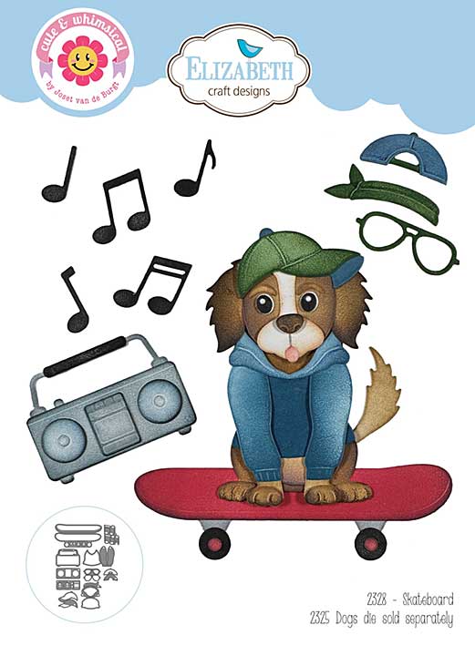 Elizabeth Craft Designs - Skateboard  Cutting Dies (Dog Days)