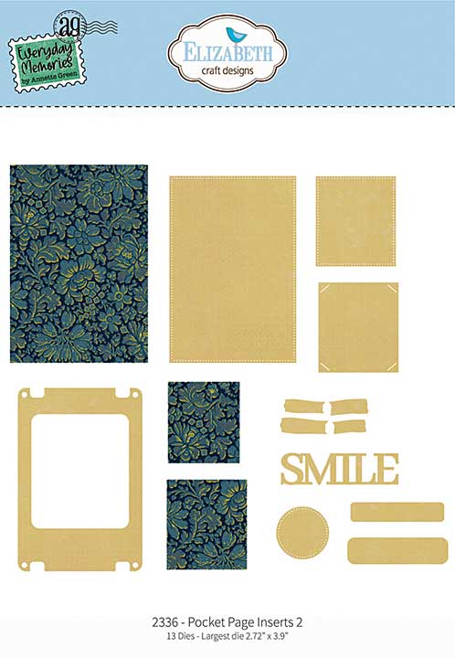 Elizabeth Craft Designs - Pocket Page Inserts 2 Cutting Dies (Delightful Discovery)