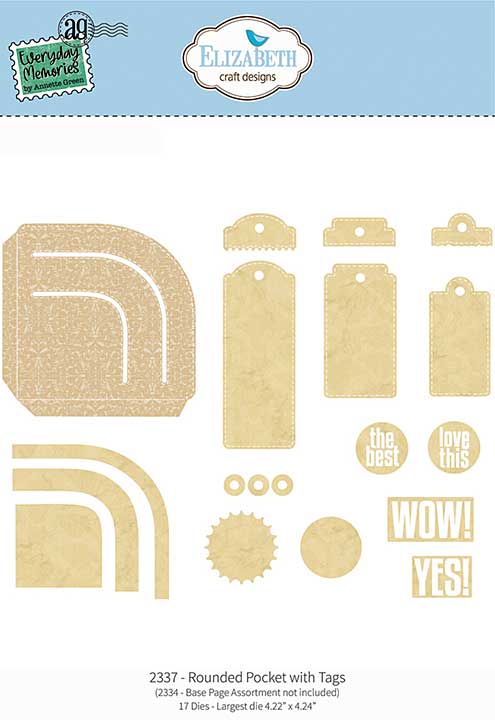 Elizabeth Craft Designs - Rounded Pocket with Tags Cutting Dies (Delightful Discovery)