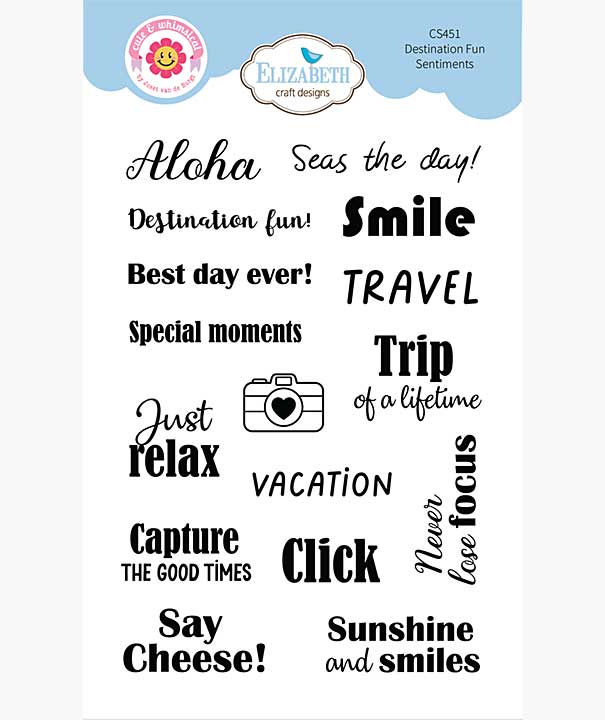 Elizabeth Craft Sentiments Stamp Set (Destination Fun)