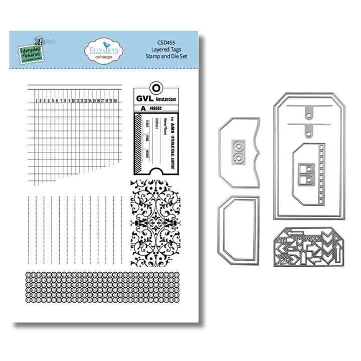 Elizabeth Craft Designs - Layered Tags Stamp and Die Set Stamp & Die Set (Rest & Relaxation)