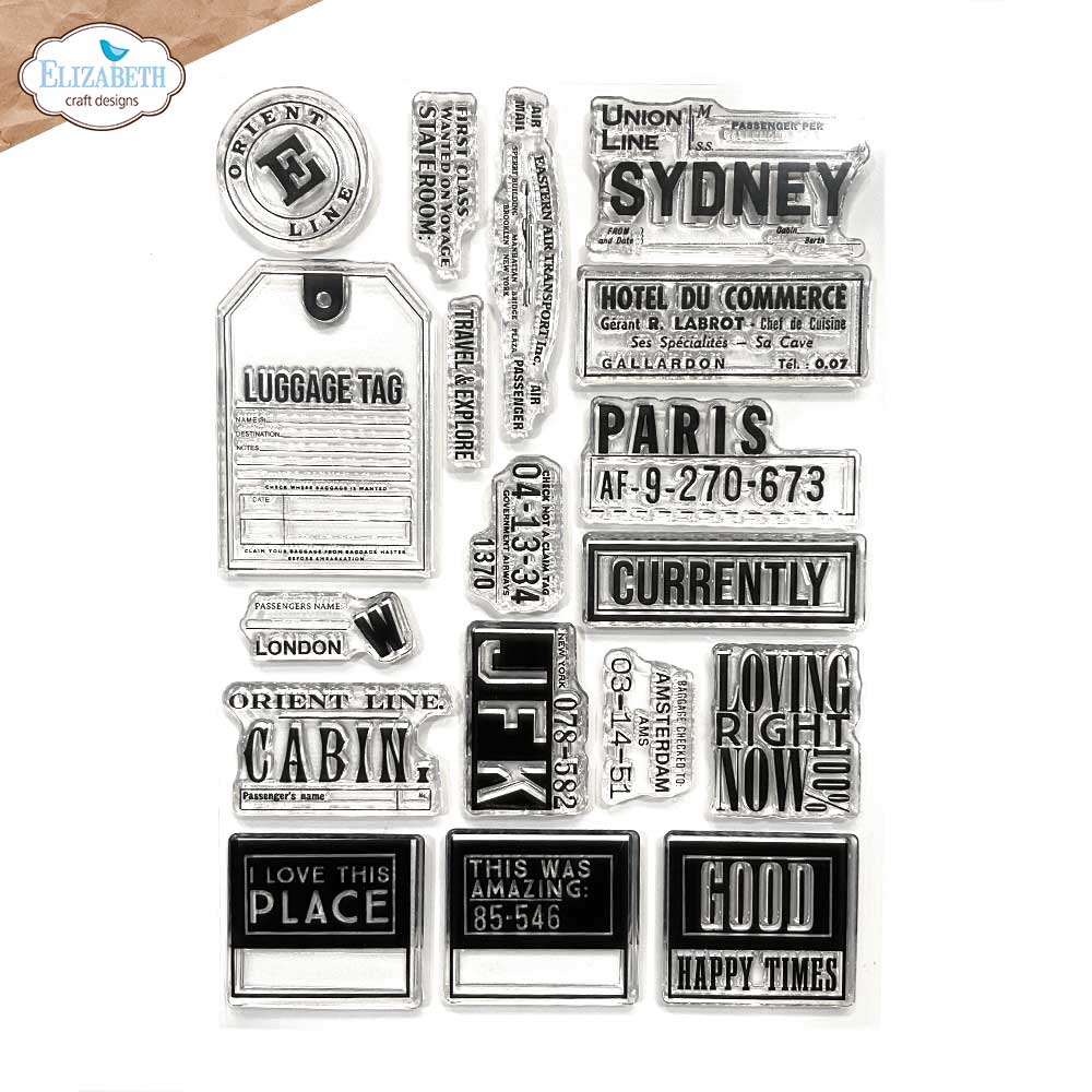 Elizabeth Craft Designs - Travels from the past 3 Stamp Set (Once in a Lifetime)