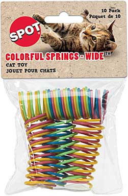 SO: Colourful 1 inch wide Spiral Springs - Cat Toy 10pk (Assorted Colours)