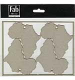 SO: FabScraps Call From The Wild Die-Cut Gray Chipboard Shape - 4 Africa Tags, 7.1X5.3 Frame