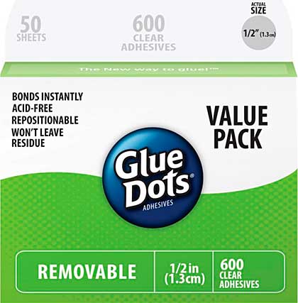 SO: Glue Dots .5 Removable Dot Sheets Value Pack - 600 Clear Dots