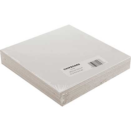 Chipboard Sheets 6x6 - White, Medium Weight (25pk)