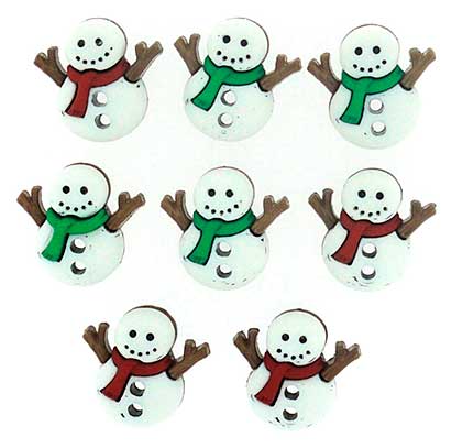 SO: Jesse James Dress It Up Buttons - Holiday Embellishments - Sew Cute Snowman (8 pc)