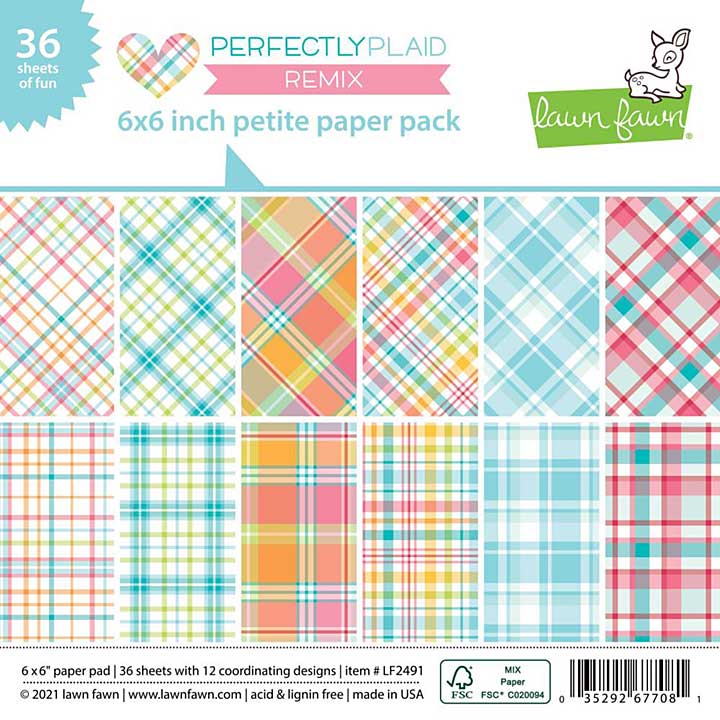 SO: Lawn Fawn - Perfectly Plaid Remix - Single-Sided Petite Paper Pack (6x6 36 sheets)